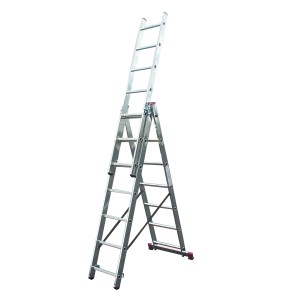 Wielofunkcyjna drabina Krause Corda 3x7 stopni w wersji schodowej, aluminiowa drabina do wszechstronnego użytku.