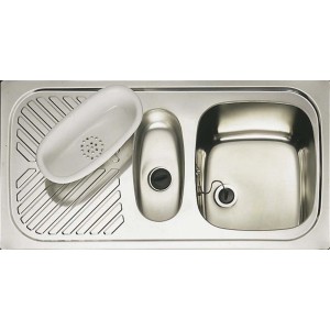 Zlewozmywak ze stali nierdzewnej z ociekaczem i sitkiem odpływowym, 75 cm, nierdzewny.