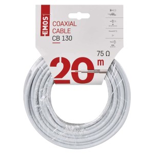 Kabel koncentryczny EMOS CB130, 20m, do anten i systemów satelitarnych.
