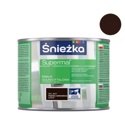 Śnieżka Emalia Supermal olejno-ftalowa brąz czekoladowy RAL8017 400 ml