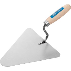 LUX Classic kielnia trójkątna, 200 mm, kielnia murarska z drewnianą rączką i trójkątnym ostrzem ze stali węglowej.