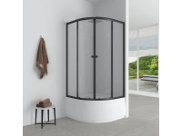 Metro Kabina półokrągła Sierra 90 czarna z brodzikiem