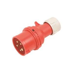 Czerwona wtyczka t.b.t. do zastosowań technicznych.