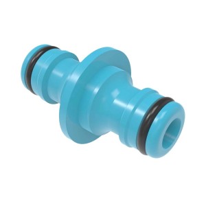 Jasnoniebieskie złącze wodne t.b.t. do węży ogrodowych.