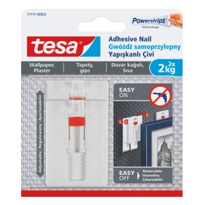 Tesa Powerstrips gwóźdź samoprzylepny, do tapet i tynku, udźwig 2 kg.