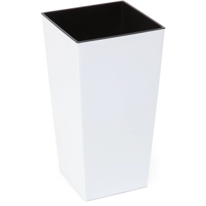 Biała donica Orbis Finezja, 75x40x40 cm, z tworzywa sztucznego. Nowoczesna kolumna roślinna do wewnątrz i na zewnątrz.