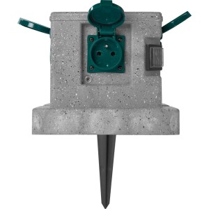 t.b.t. gniazdo ogrodowe z bolcem uziemiającym, szare/zielone.