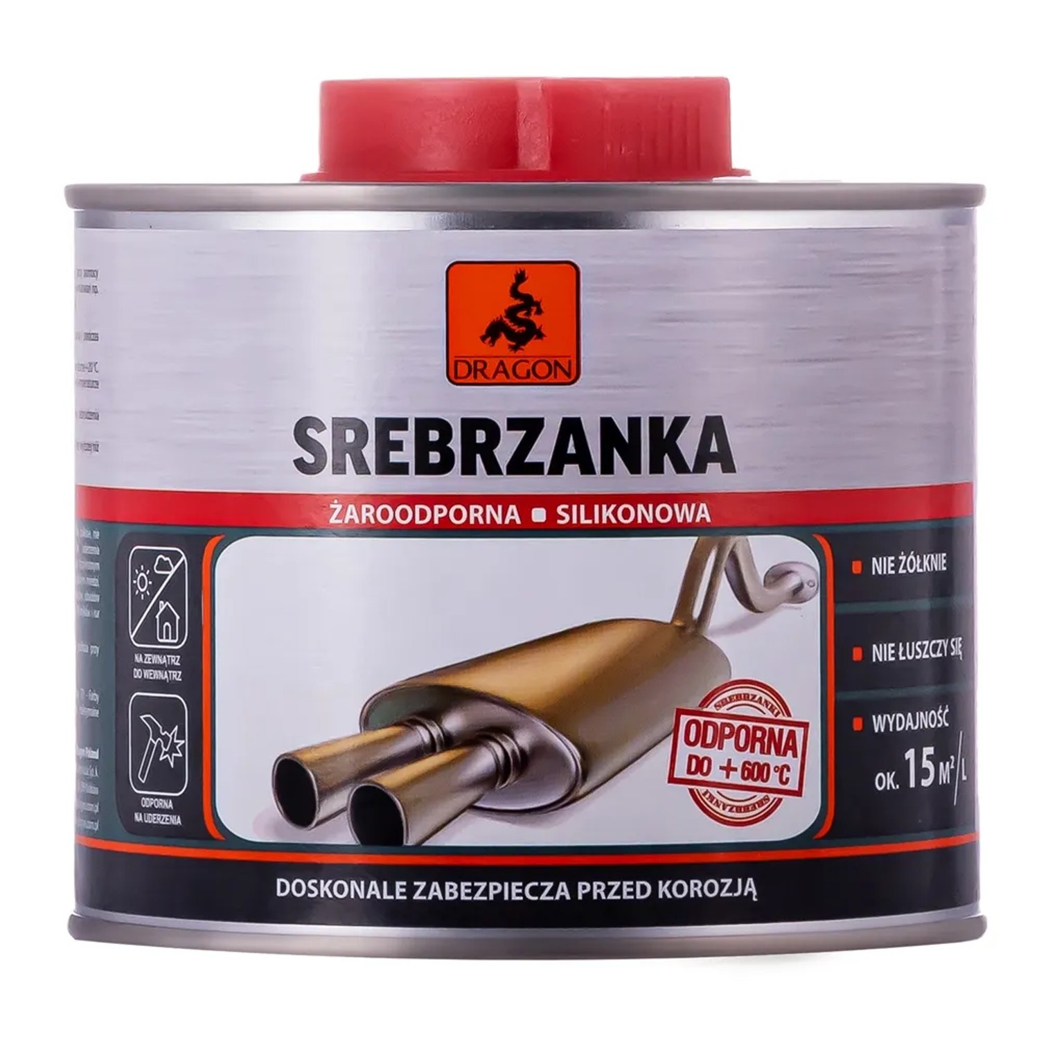 Dragon farba żaroodporna Silżar srebrzanka 200 ml