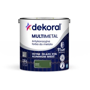 Dekoral Multimetal farba antykorozyjna, zielona, puszka 2,5L.