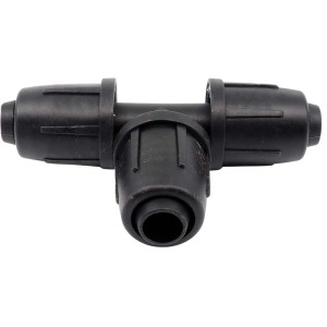 Czarny trójnik do podziemnych systemów nawadniania.