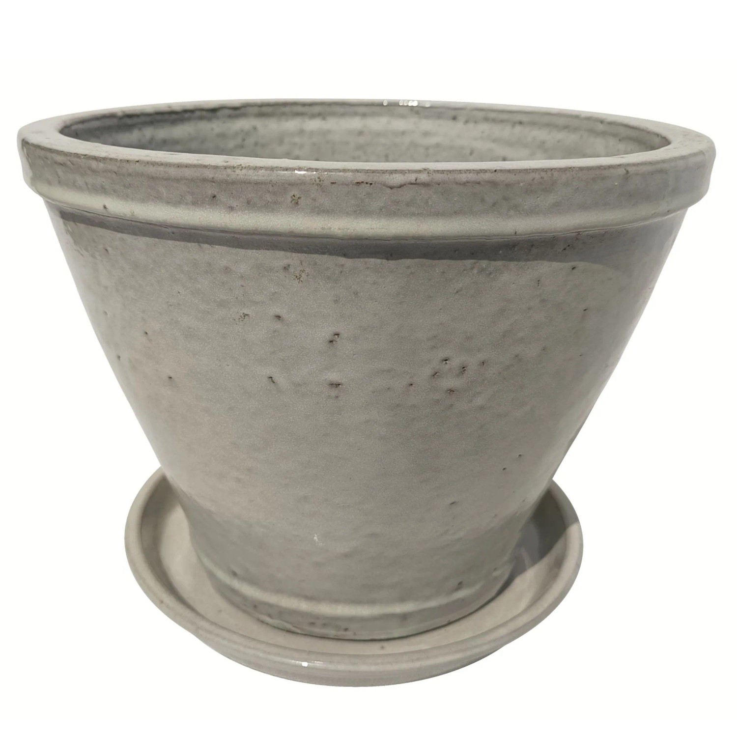 Doniczka biała z podstawką - 28 cm