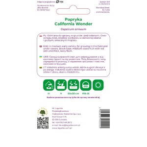 Legutko Papryka California Wonder czerwona 0,5g