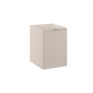 Element zestawu mebli łazienkowych t.b.t. w kolorze beżowym, widok z przodu.