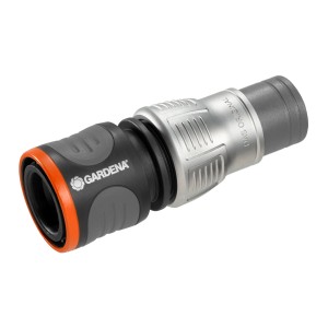 Złączka do węża Gardena Premium 13-15 mm z metalu i tworzywa.