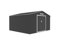 Domek ogrodowy metalowy antracyt - 340 x 319 cm, wys. 200 cm