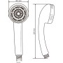 Rysunek techniczny: słuchawka prysznicowa t.b.t. o wymiarach 68 mm i 205 mm.