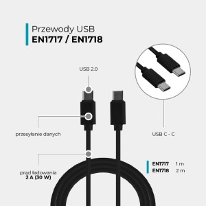 DPM Kabel USB C-C 1 m czarny