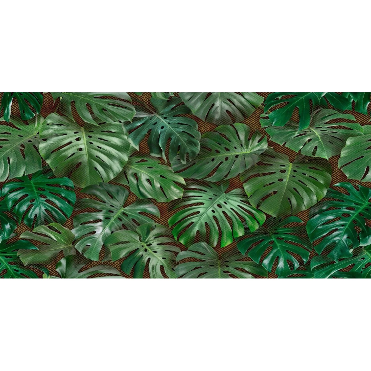 Panel szklany Monstera Green mirror silver 60 x 120 cm