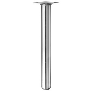 Noga do stołu Hettich, Ø 30 mm, wysokość 300 mm, wygląd stali nierdzewnej do mebli.