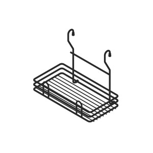 Druciany koszyk do zawieszenia, część systemów przechowywania w kuchni.
