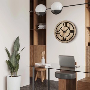 STYLER Zegar 3D CLOCK ETHAN CL008 śr. 57 cm brązowo-czarny