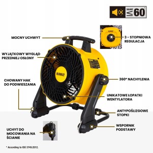 DeWalt Wentylator 40 cm cichy