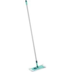 Mop podłogowy Leifheit Combi ze stalowym drążkiem i zieloną nakładką z 2 włókien.