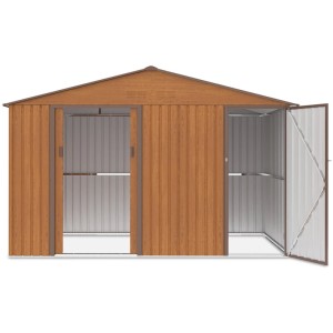 Domek ogrodowy metalowy Falcon Oak Brown - 340x194 cm, wys. 220 cm