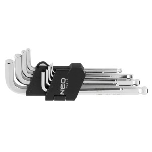 Neo Tools Klucze sześciokątne z końcówką kulistą - 9 szt.