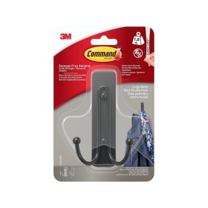 Czarny, samoprzylepny podwójny haczyk t.b.t. do 1,8 kg.