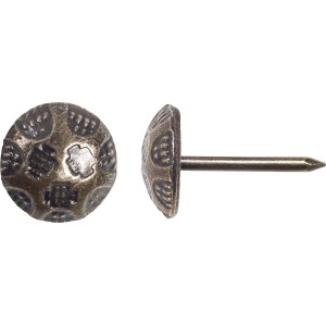 LUX Gwoździe ozdobne, 12 mm, brąz, 42 sztuki. Gwoździe tapicerskie do tkanin dekoracyjnych i prac tapicerskich.