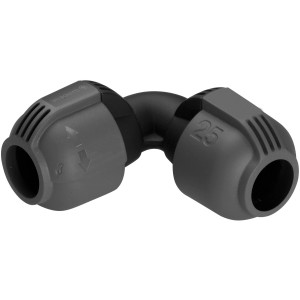 Gardena Kolanko L 25 mm do systemów zraszających, ułatwiające zmianę kierunku rur.