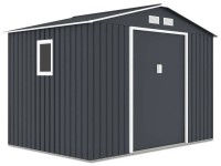 Domek ogrodowy metalowy, antracyt, 277 x 191, wys. 202 cm