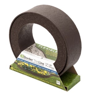 Elastyczna, brązowa obrzeże trawnikowe t.b.t. w rolce, 9 x 610 cm.