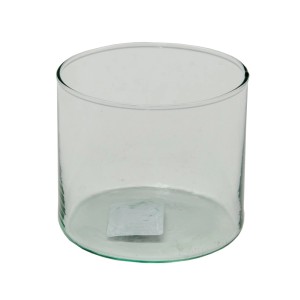 Przezroczysty, cylindryczny szklany świecznik t.b.t.