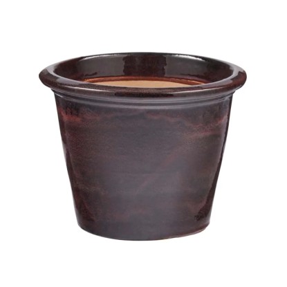 Donica szkliwiona Saxon czarna - 35 x 27 cm