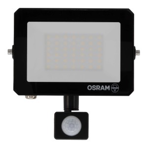 Czarny reflektor LED Osram z czujnikiem ruchu.
