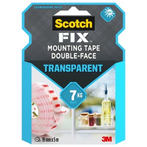3M Scotch-Fix Dwustronna taśma montażowa przezroczysta, 19 mm x 5 m - 1 rolka