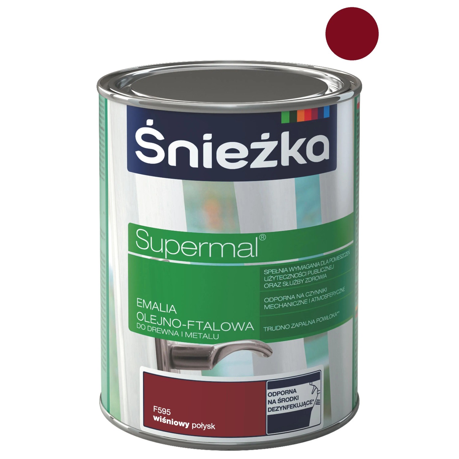 Śnieżka Emalia Supermal olejno-ftalowa wiśniowa 800 ml