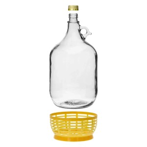 Balon do fermentacji z koszem do winiarstwa i przetwórstwa.