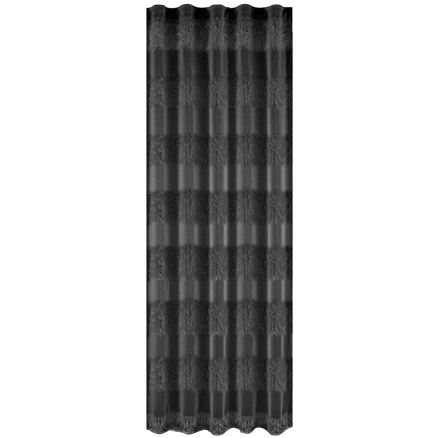 Firana WONDERFUL na taśmie 140 cm x 300 cm czarna