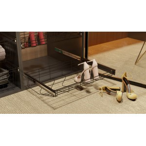 Wysuwany kosz druciany do szafy/garderoby. Praktyczne rozwiązanie do przechowywania.