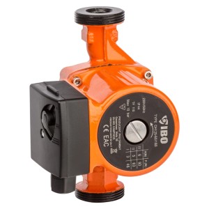 Pomarańczowa pompa grzewcza IBO do instalacji grzewczych.