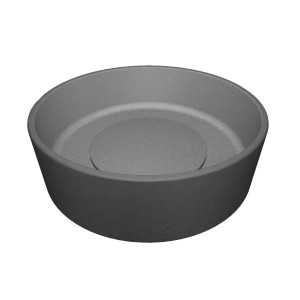 Kuchinox Umywalka PERL okrągła granit klik-klak szara 36x36x11,5