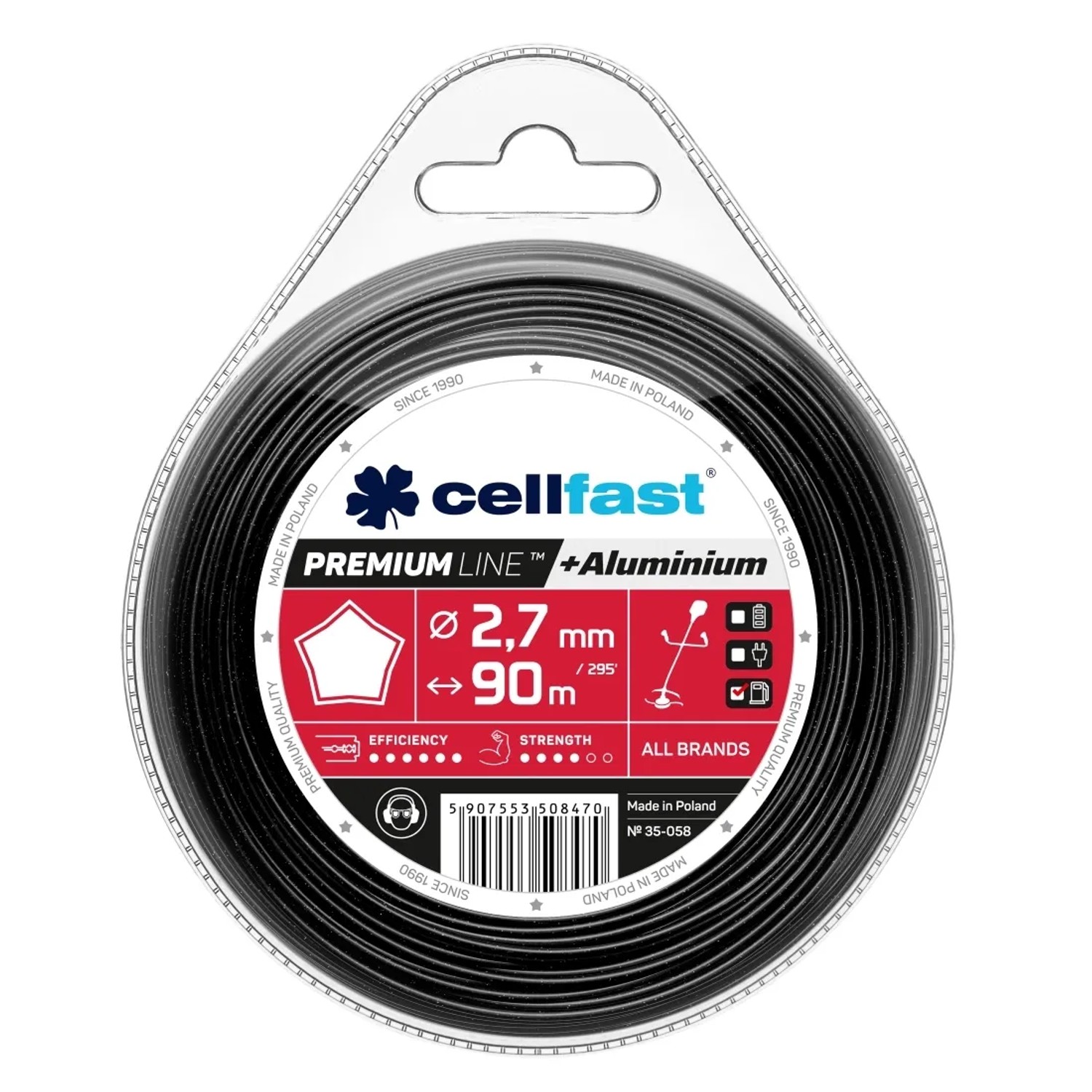 Cellfast Żyłka tnąca Premium - gwiazdka 2,7 mm x 90  m