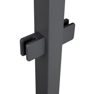 Zbliżenie szarego wspornika t.b.t. do poręczy i balustrad.