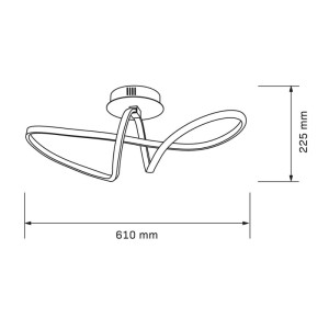 Goldlux Lampa sufitowa LED FLAVIA 33W 4000K 5000lm 61cm czarna