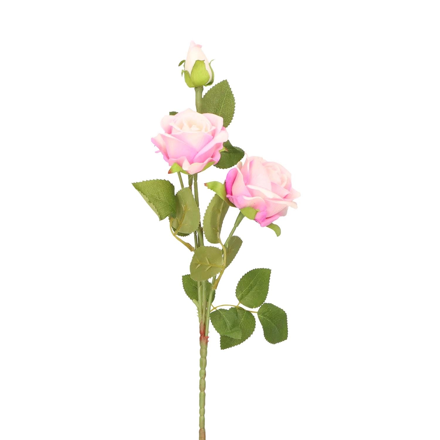 Róża różowa sztuczna gałązka - 60 cm