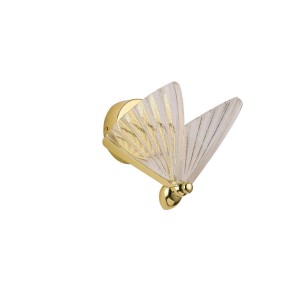 Złoty kinkiet LED w kształcie motyla do nastrojowego oświetlenia.