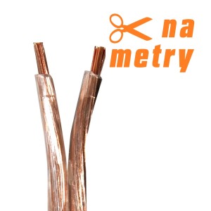 Przezroczysty przewód głośnikowy 2 x 1,5 mm², sprzedawany na metry do zastosowań audio.